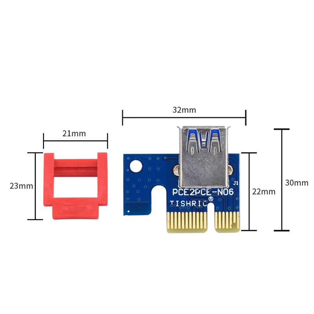 Retenue de carte PCIE Riser, Psychà montage vertical, rallonge de câble PCIE pour l'exploitation minière, BTC condamné, rouge, 1X, 16X, 10 pièces