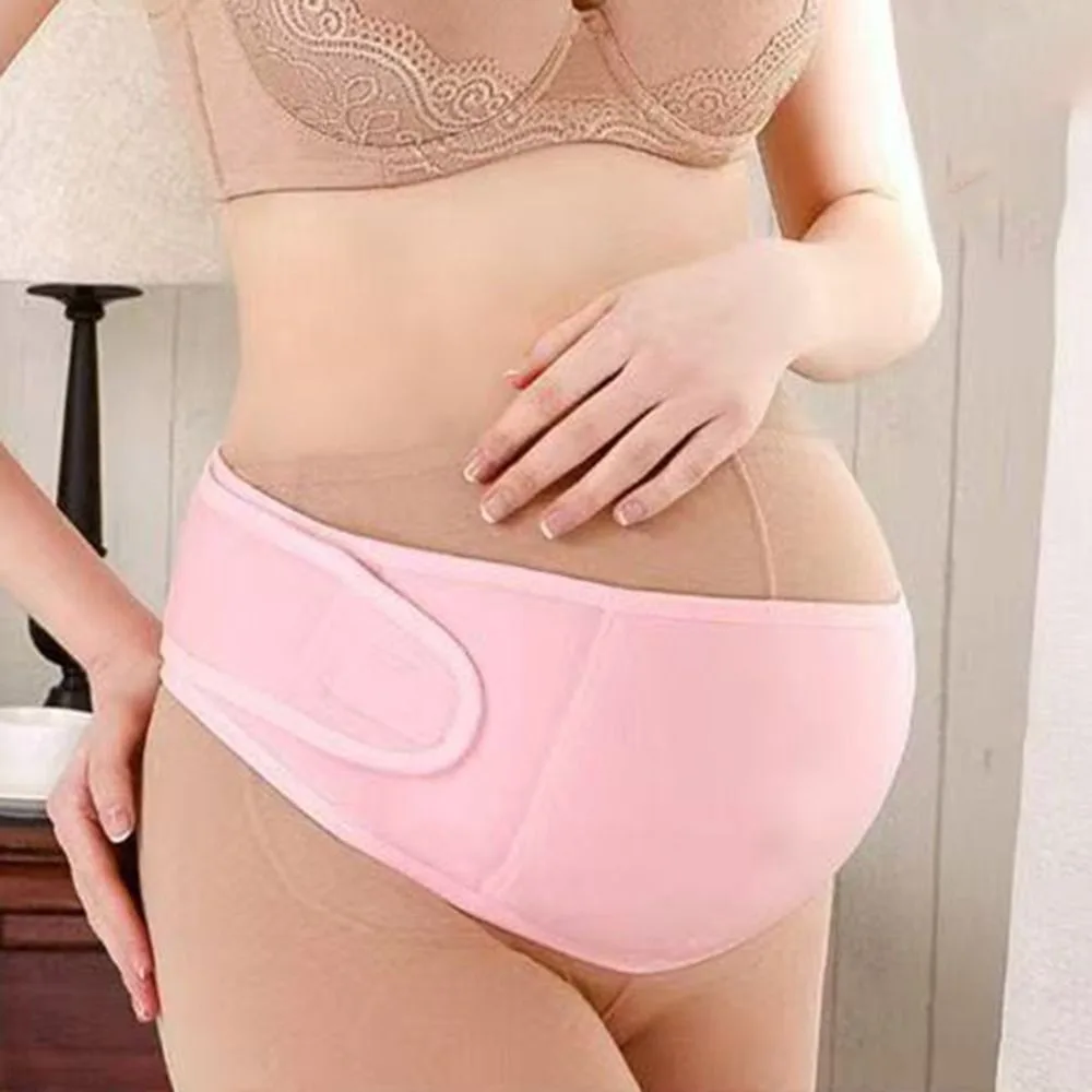 Adjustable Waist Maternity Support Belt Breathable Curved Design Maternity Belly Bands Cross Back Elastic