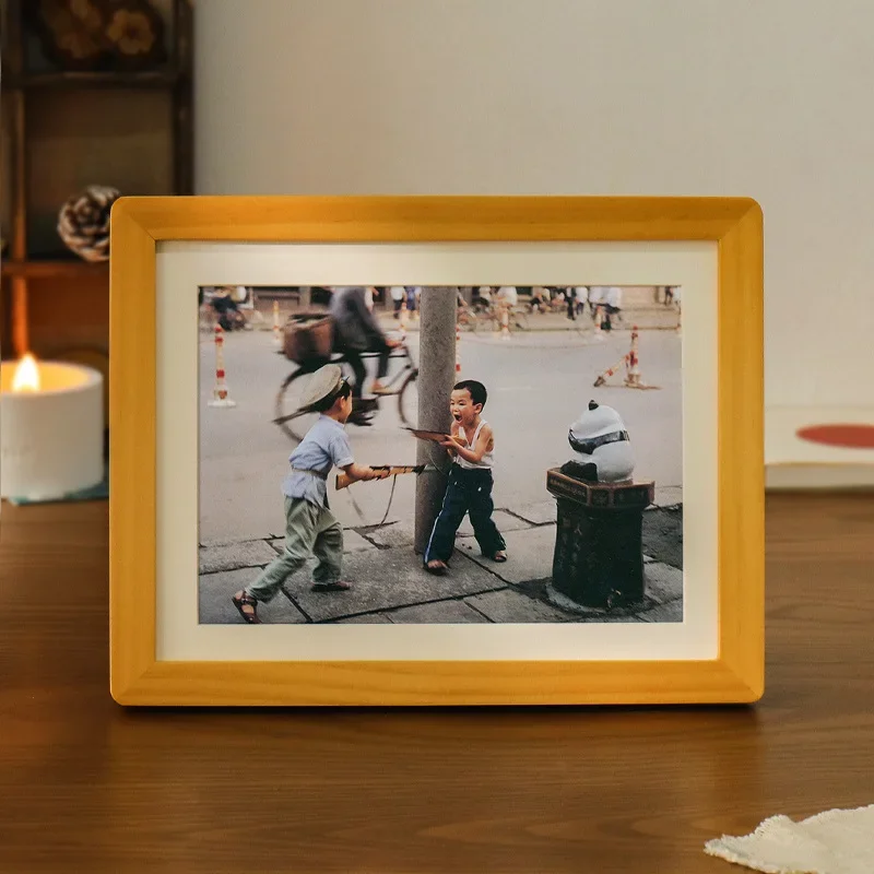 Wooden Retro Photo Frame for Creative Desk Decor