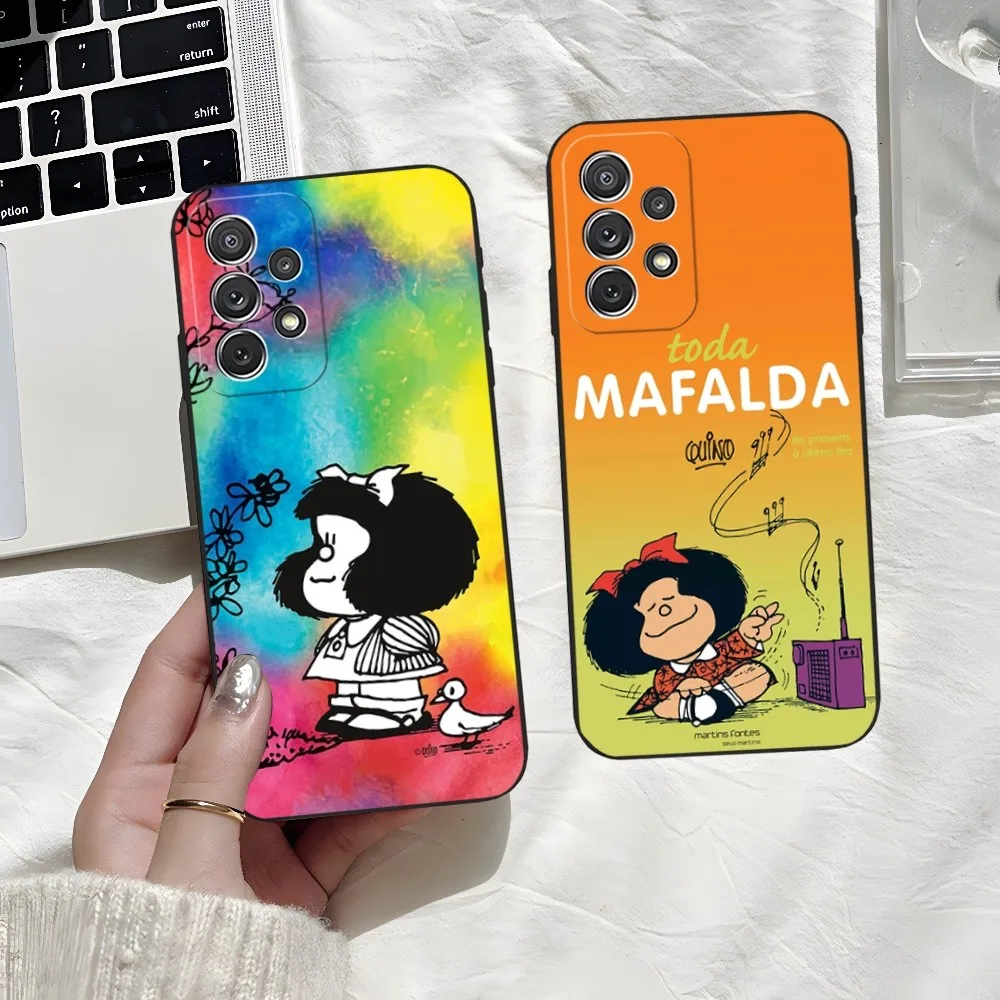 Mafalda Phone Case for Samsung Galaxy S23 Ultra S24 S22 S20 Fe S21 Plus A54 A34 A24 A53 M54 Note 20 Cover