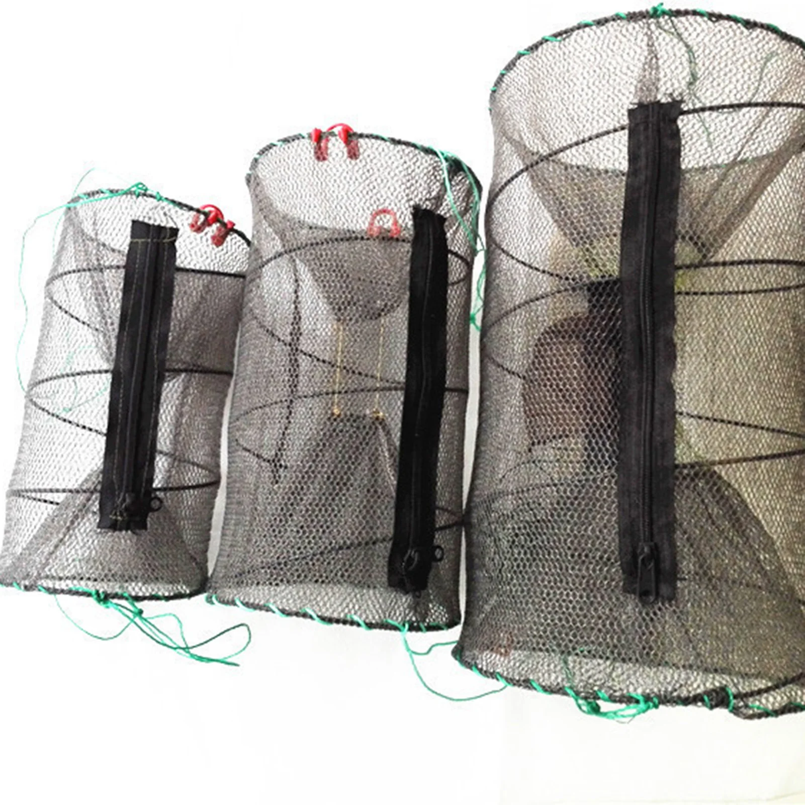 Faltbarer Schwimmender Fischschutzkäfig, Fischernetz, Garnelen-, Krabben- und Fischfalle, Fischfänger, Faltbares Netz – Detail 1