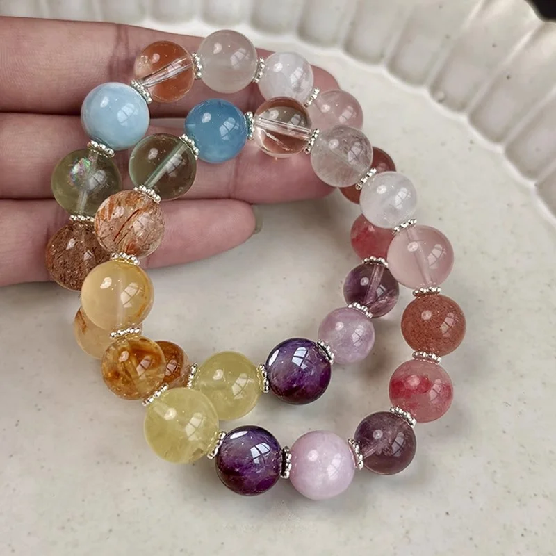 

Colorful Crystal Multi Treasure Bracelet for Women's Summer Fashion Vintage Exquisite Beautiful All-match Jewelry Gift