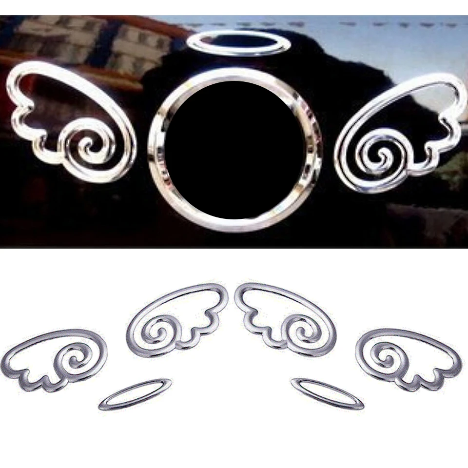 2pcs/lot Car-styling 3D Angel Fairy Wings Auto Car Sticker Emblem Badge Decal Gold Silver Car Logo Decor Sticker Car Styling