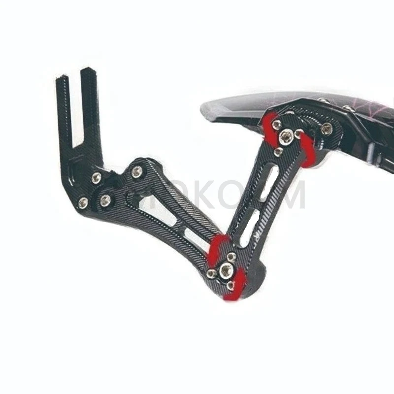 Motorcycle And Bike Adjustable Cool Lightning Grain Black Aluminium Alloy Rear Wheel Fender Mudguard Extender Accessories