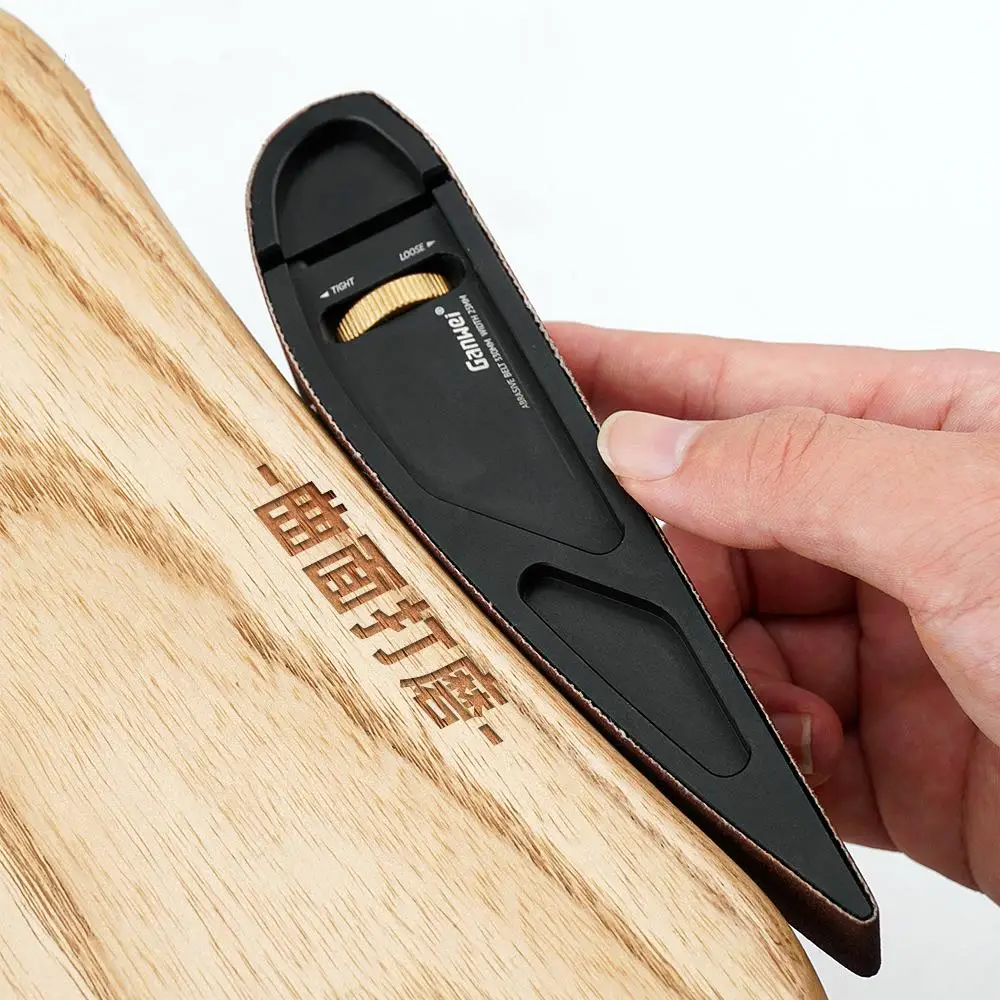 ผู้ถือกระดาษทรายแบบพกพาปรับด้วยตนเอง Curve Plane Sandbelt ขัดกระดาษทราย Woodworking Sandframe เครื่องมือ