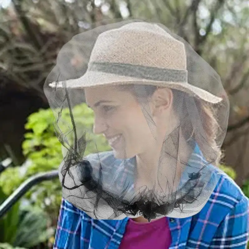 Head Net Face Mesh Head Cover Breathable Fly Netting Hood Protective Screen Net Reusable Ultra-Light Design Includes Carry Bag