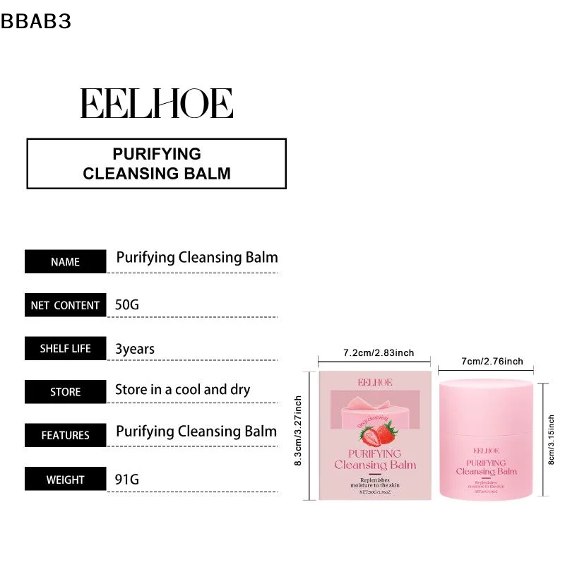 

【B】EELHOE Strawberry Cleansing Makeup Remover Cream gently cleanses, removes makeup moisturizes smooths