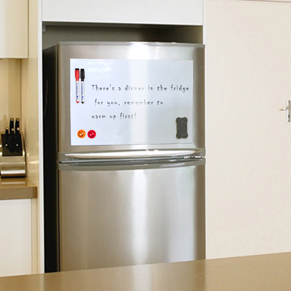 

Magnetic Whiteboard for Refrigerator 42x30cm PVC Flexible Dry Erase Board Todo List Grocery Marker