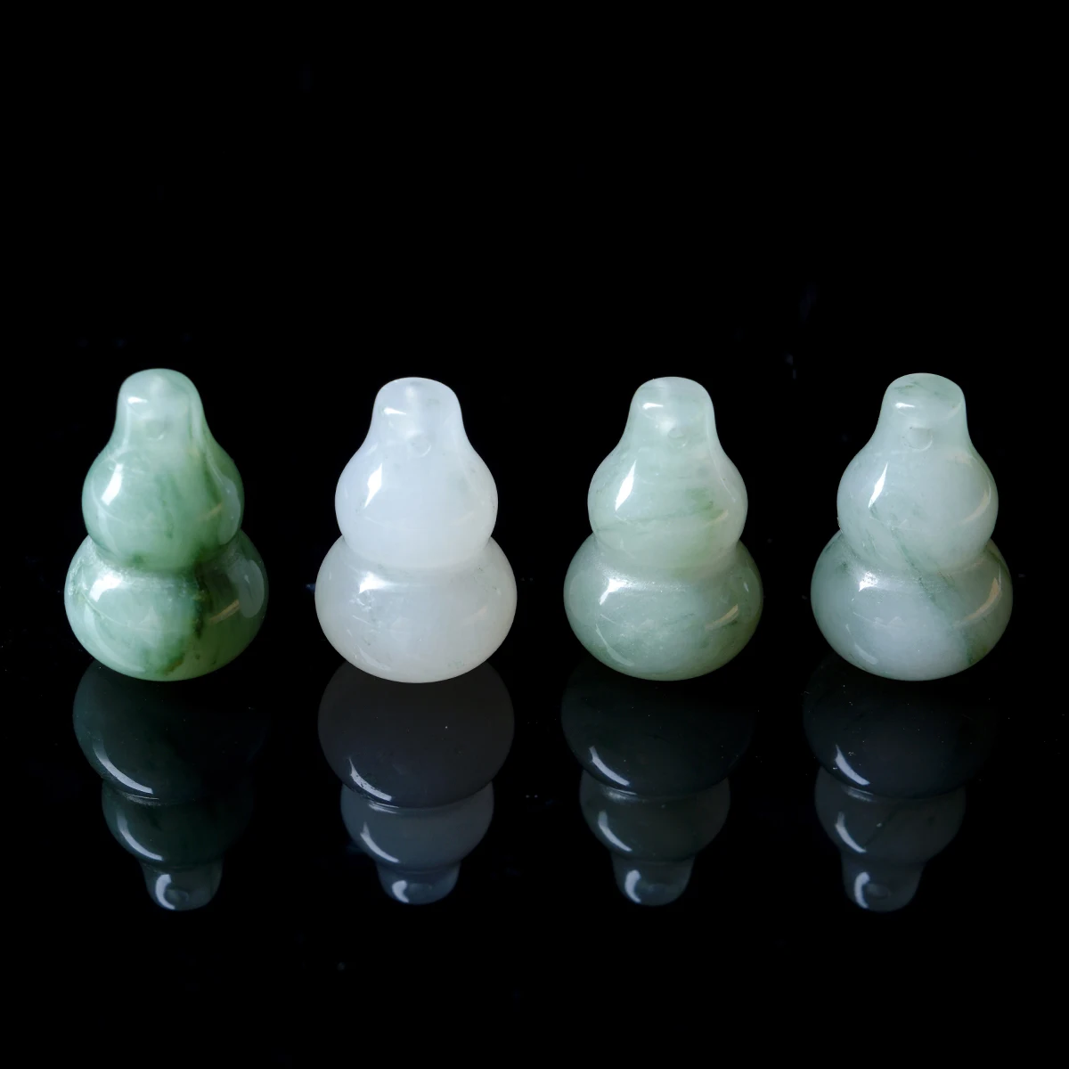 1 Pc Natural Tianshan Jade DIY Jewelry Making Gourd Beads Icy Green Spacer Charms Lucky Amulet Charm for Necklace Bracelet
