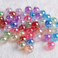 6 8 10mm Rainbow AB Color Acrylic Beads  Clear Plastic Round Beads Loose Spacer Beads for Jewelry Making DIY Bracelet Necklace