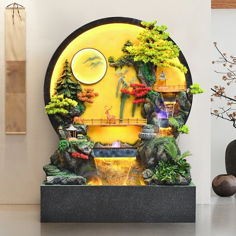 Rockery flowing water wall screen entrance decorative shadow wall floor ornament courtyard