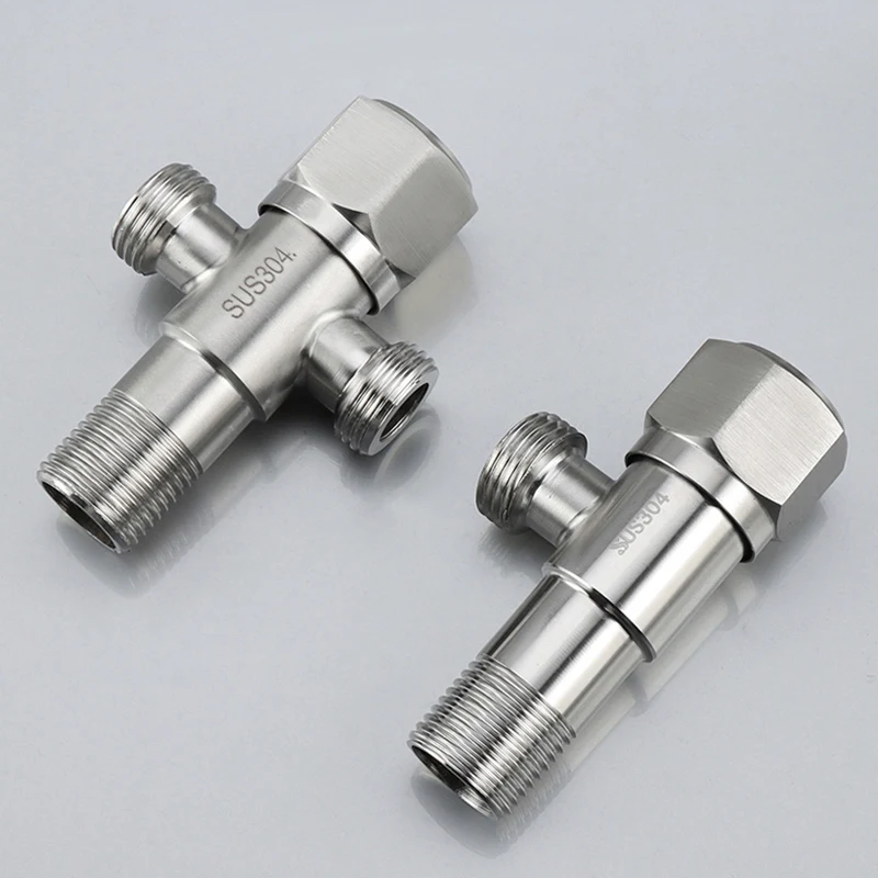 

Brushed 304 Stainless Steel G1/2 Angle Valve Switch Valve For Bathroom And Kitchen