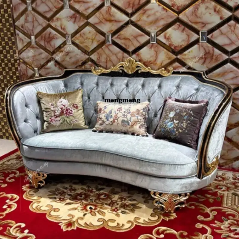 

European Antique Living Room Sofas Blue Designer Luxury Lounges Living Room Sofas Nordic Apartments Divano Soggiorno Furniture