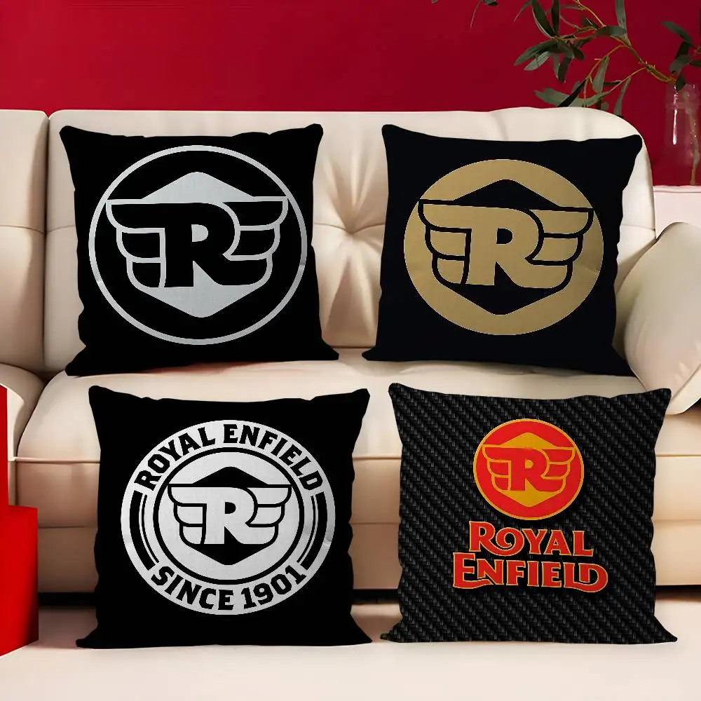 R-ROYALS E-ENFIELDS Logo Cushion Cover Pillowcase Upholstery Sofa Throw Pillow Home Decor Pillowcas