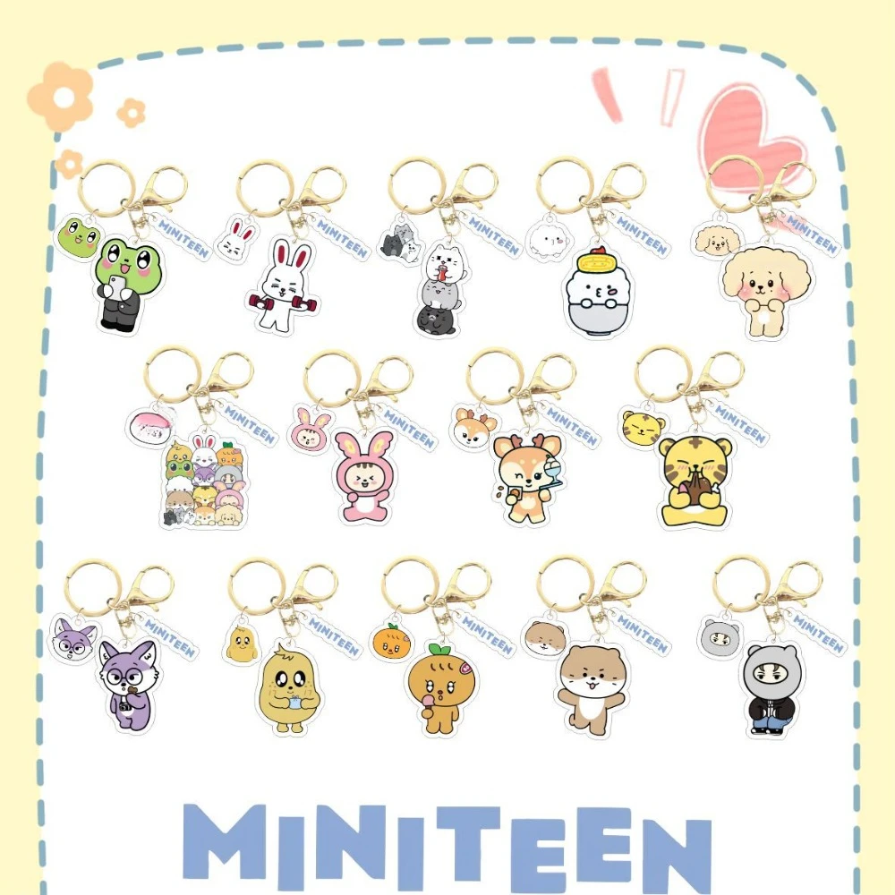 KPOP 17 Miniteen Cartoon Acrylic Keychain S.COUPS JEONGHAN JOSHUA JUN HOSHI VERNON DINO WONWOO WOOZI DK MINGYU THE8 SEUNGKWAN