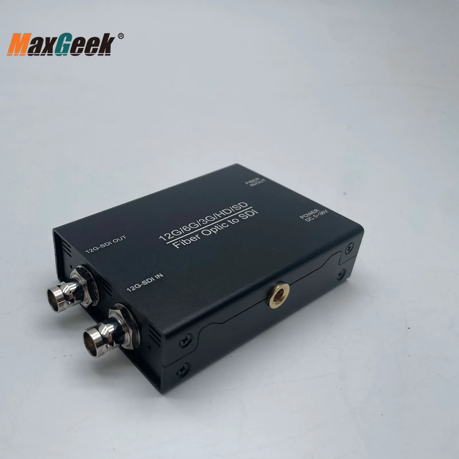 Maxgeek 12G-SDI 1-Channel Fiber Optic to SDI Converter TX+RX Loop Out 4K60Hz Support Audio and Video Synchronous Transmission