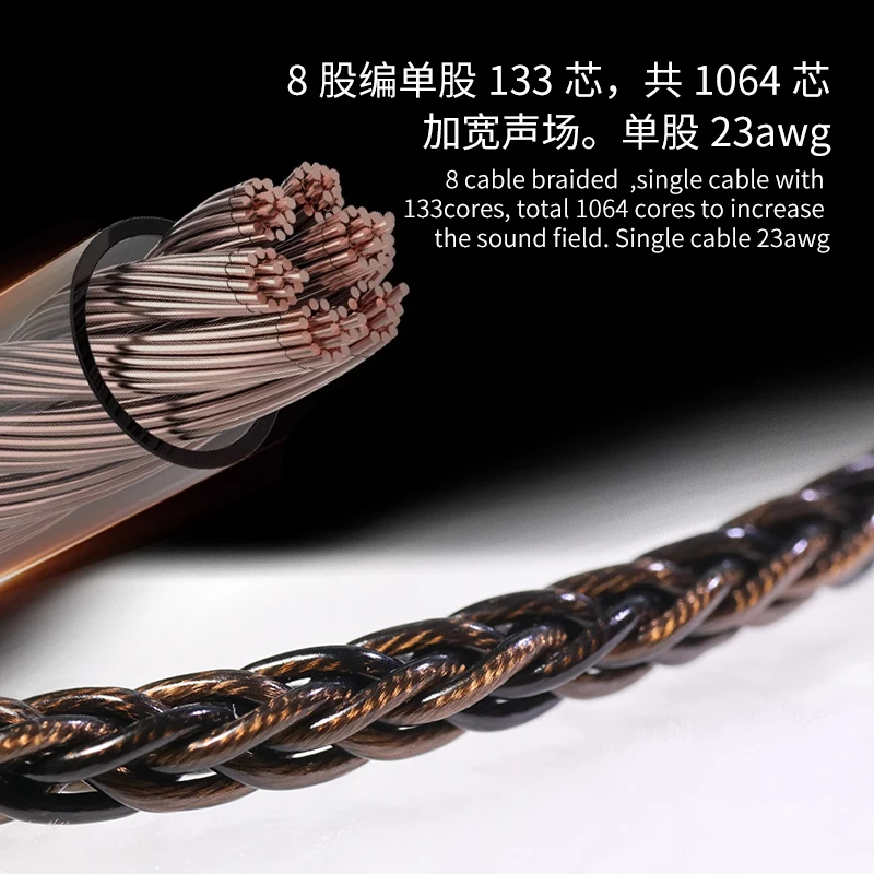 Hakugei Burning Modular Plug 5-to-1 Upgrade HiFi Earphone Cable 6N OCC 0.78mm 2Pin MMCX QDC A2DC Acoustune JH UE