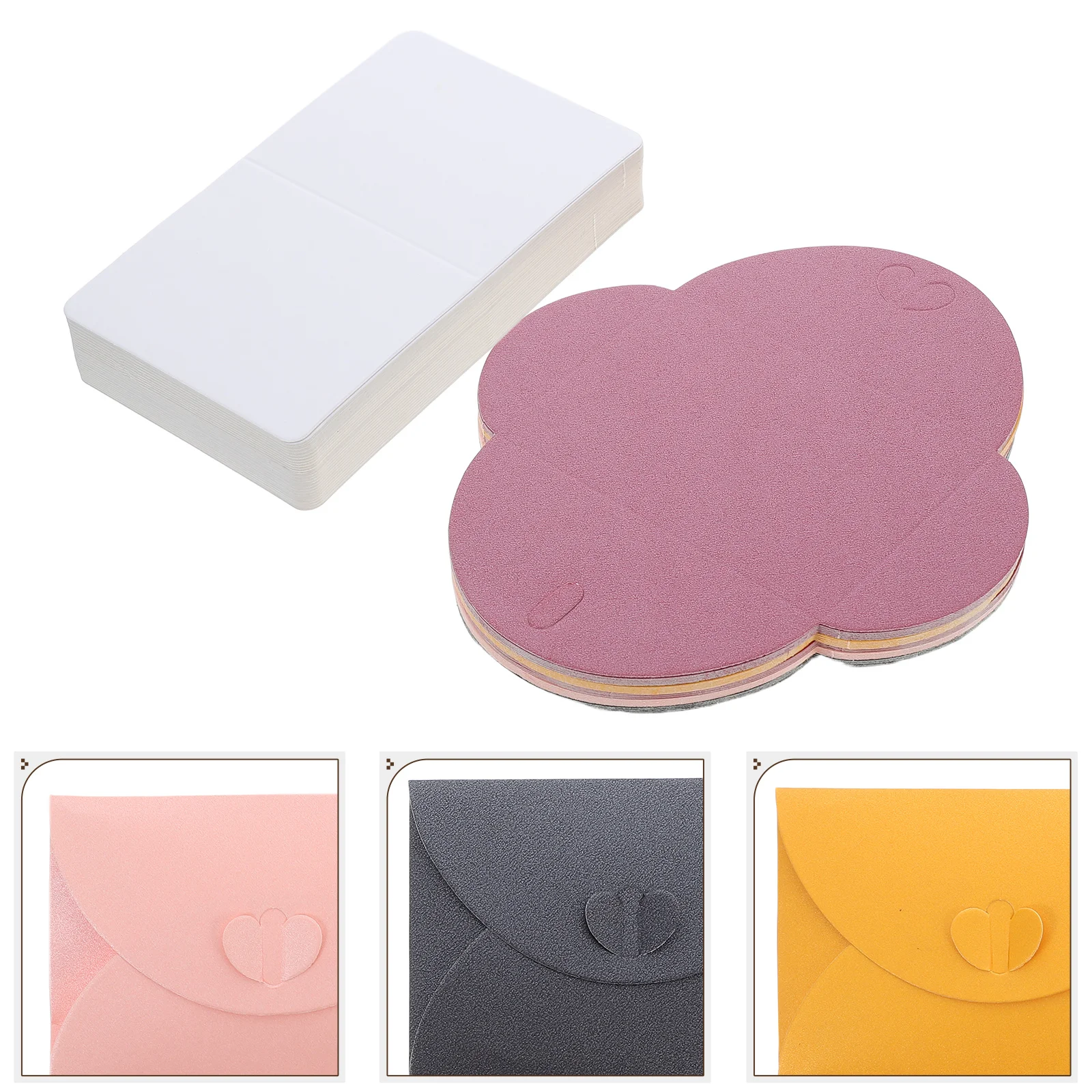

48Set Mini Envelopes with Heart Closure Colorful Blank Note Cards for Invitations Thank You Cards Scrapbooking
