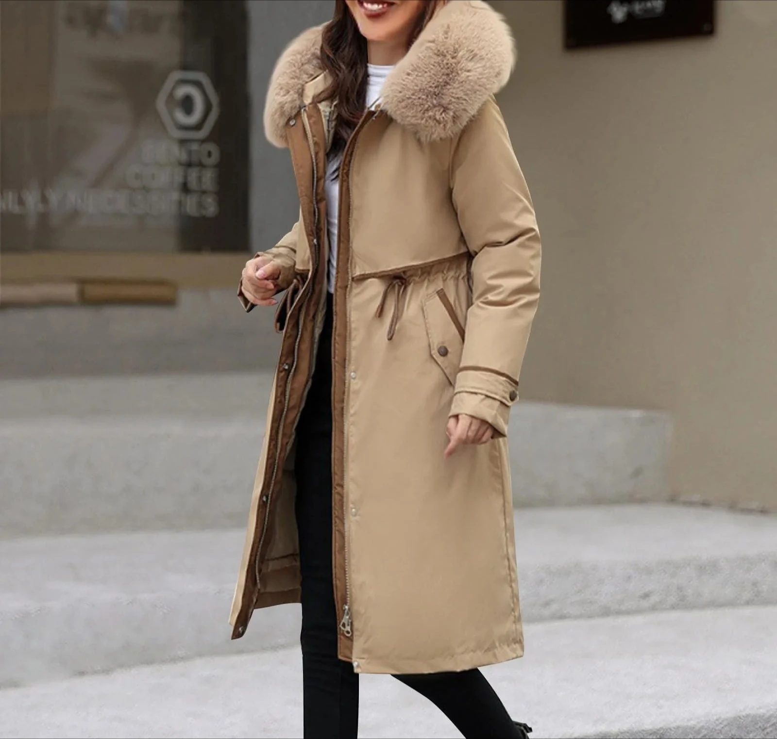Giacca in cotone da donna stile coreano Felpa con cappuccio Giacche da donna invernali Cappotti in cotone da ufficio Parka in pile caldo