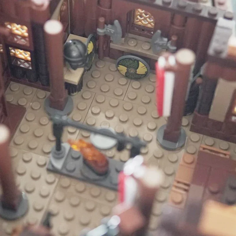 Ringen Film Model Moc Bouwstenen Viking Hoofdgebouw Technologie Modulaire Blokken Geschenken Kerst Speelgoed DIY Sets Montage