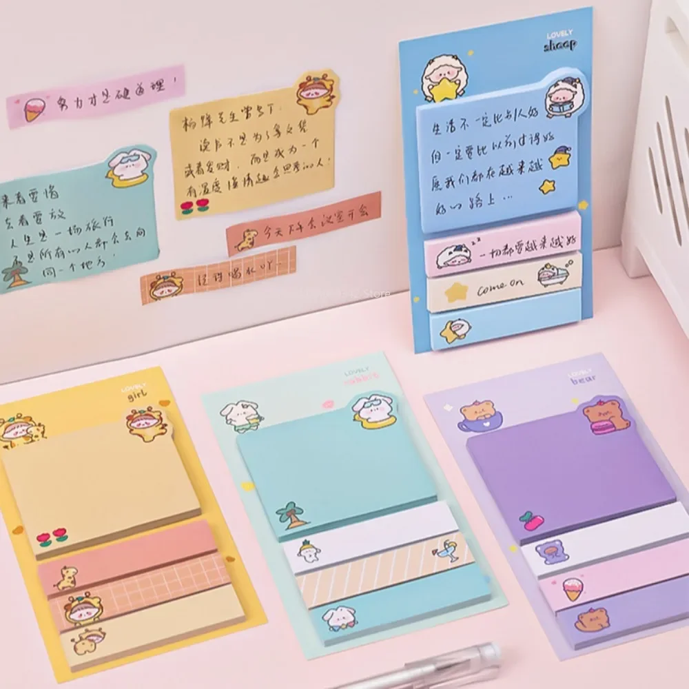 4PCS/set Memo Pad Combination Special-shaped Message Adhesive Notepad Creative Sticky Note School Supplies Kawaii Stationery