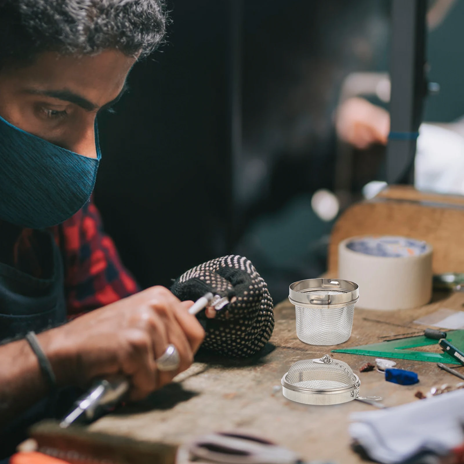 

2Pcs Stainless Steel Jewelry Cleaner Basket Watch Washing Container Multifunction Tea Infuser Balls Steam Cleaner