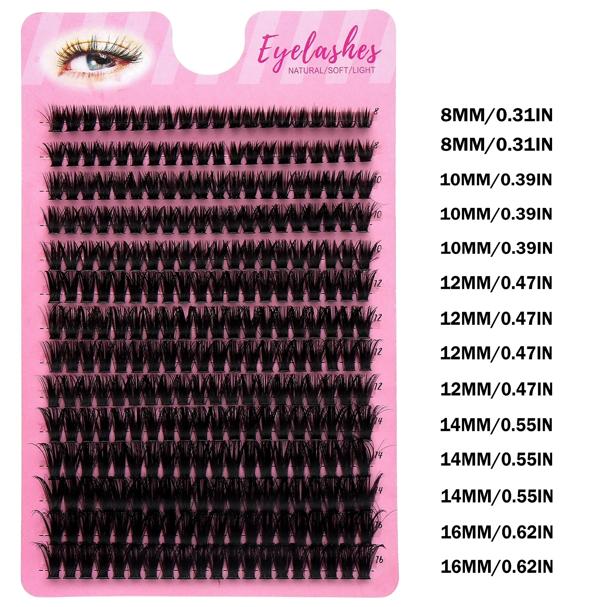 14 Rows Russian Cluster Lashes D Curl Wispy Fluffy Individual False Eyelashes DIY Eyelash Extensions For Women Eye Makeup