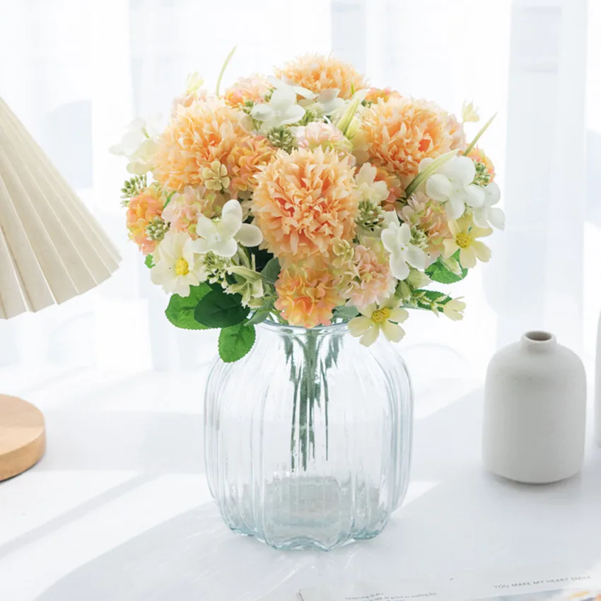 Künstliche Blumen Seidenlila Kugelchrysantheme Hochzeitskranz Heimdekoration Festival-Deko DIY-Geschenke Brautsträuße Gartenparty – Detail 2