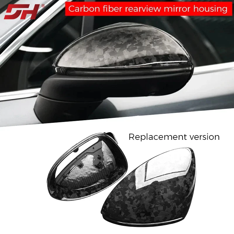 

RHD Car Dry Carbon Fiber Replacement Forged Rearview Mirror Cover for Porsche Cayenne 2018-up (Right-hand Drive)