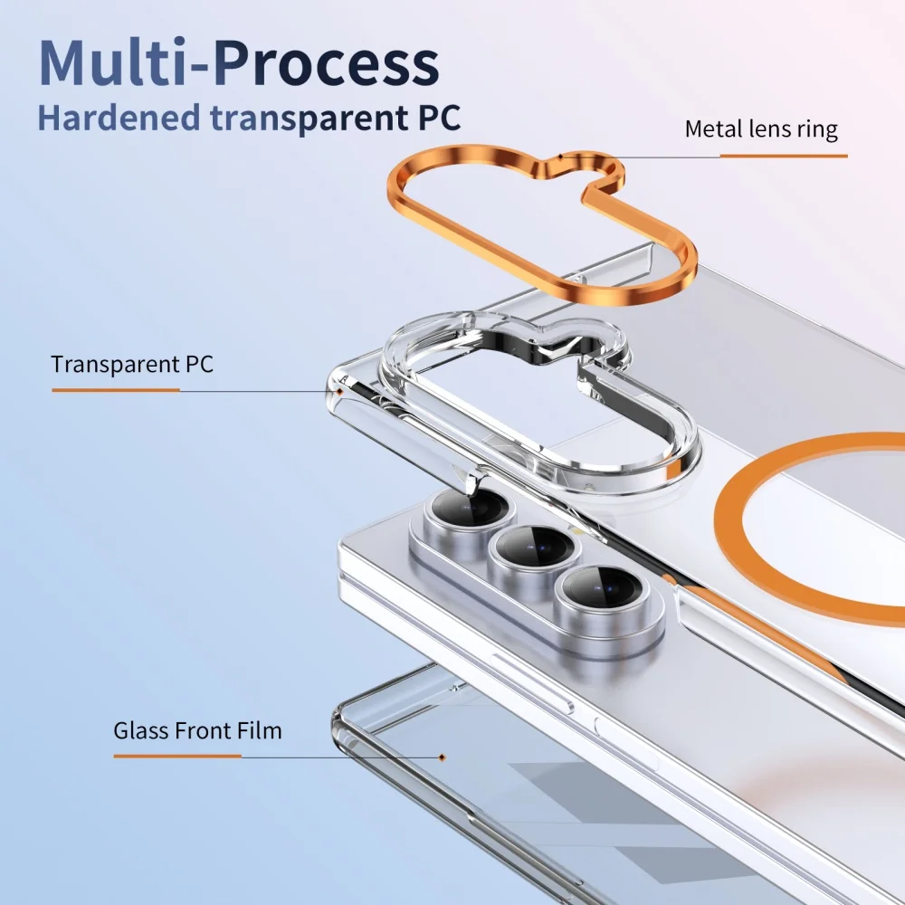 حافظة مغناطيسية فاخرة عالية الدقة شفافة Magsafe لهاتف سامسونج جالاكسي Z Fold7 Fold 6 5 4 3 مع واقي شاشة غطاء قابل للطي للشحن اللاسلكي #5