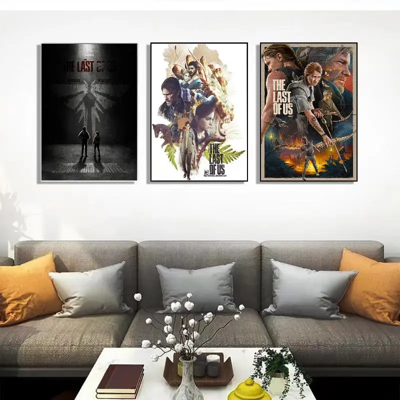 Póster de The Last Of Us, Adhesivo de pared para habitación, impresiones de papel Kraft, pintura artística, estética y decoración de juguetes,