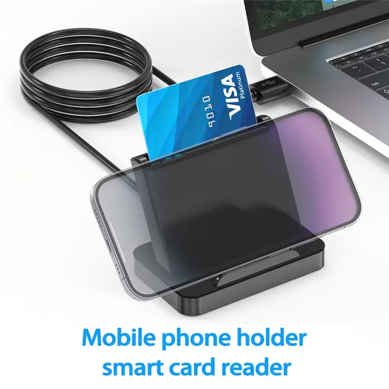 CQ816 Laptop Accessories Tax Declaration CAC Card Reader SIM IC ATM Smart Chip ID Card Reader Mobile Phone Holder