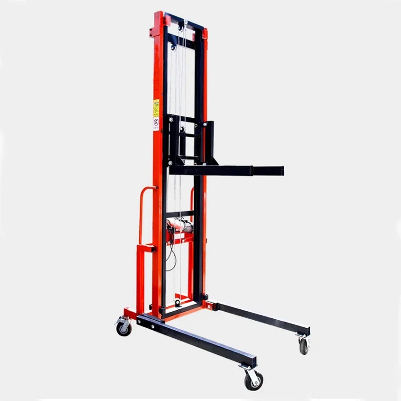 Máquina de elevação elétrica pequena, 200kg, para instalação de tubos de incêndio, controle remoto, 10m, talha de corda de fio, empilhador de elevação de tubos de incêndio