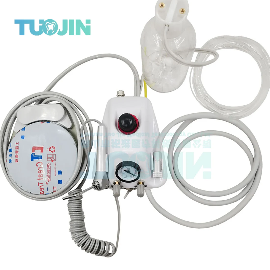 Portable Dental Turbine Unit Work with Air Compressor 3 Way Syringe 2/4 Holes Teeth Whitening Dentistry Equipment Plastic Shell