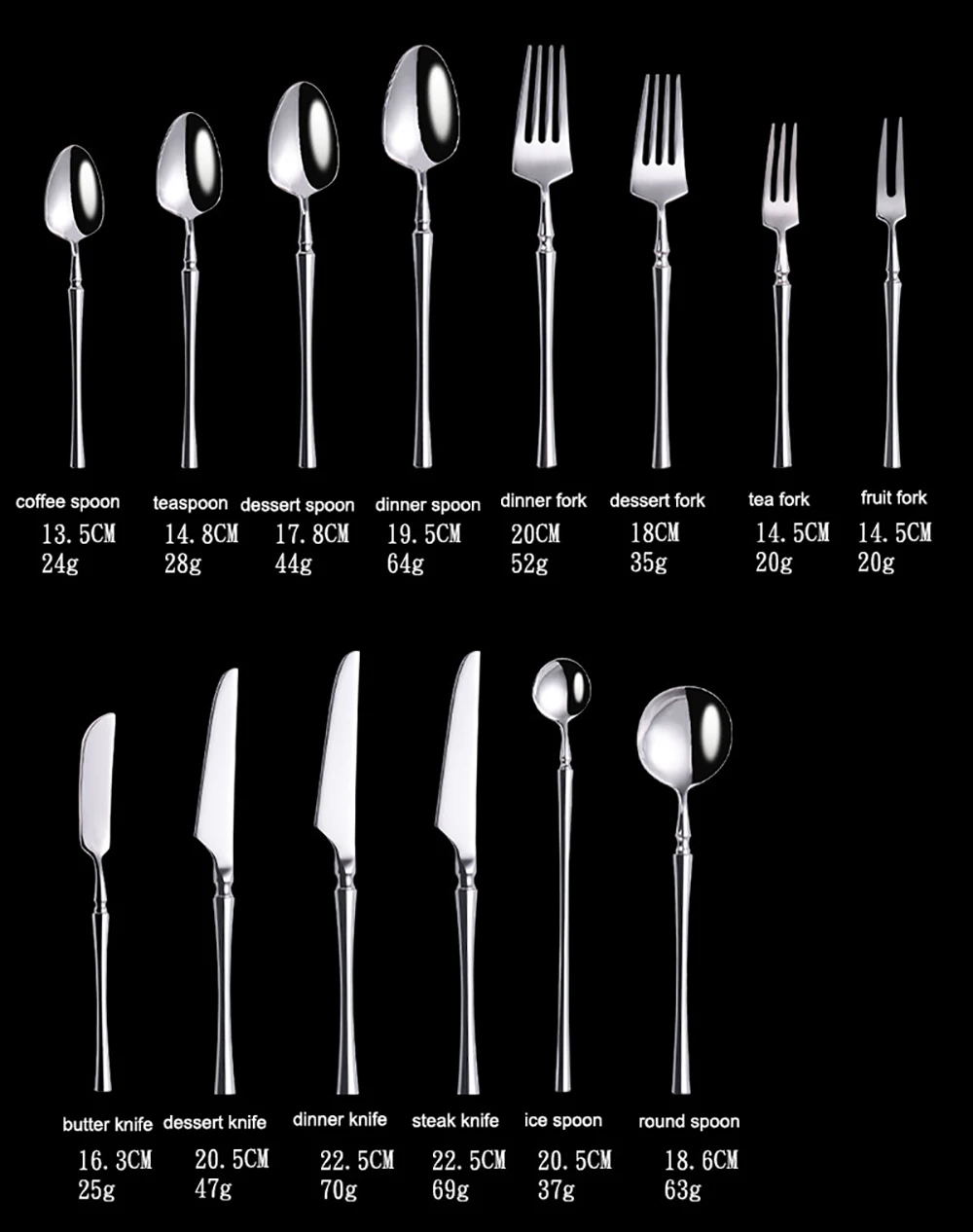 6/24/30Pcs Sliver Cutlery Set Stainless Steel 304 Tableware Elegant Dinner Set Western Knife Fork Spoon Mirror Flatware