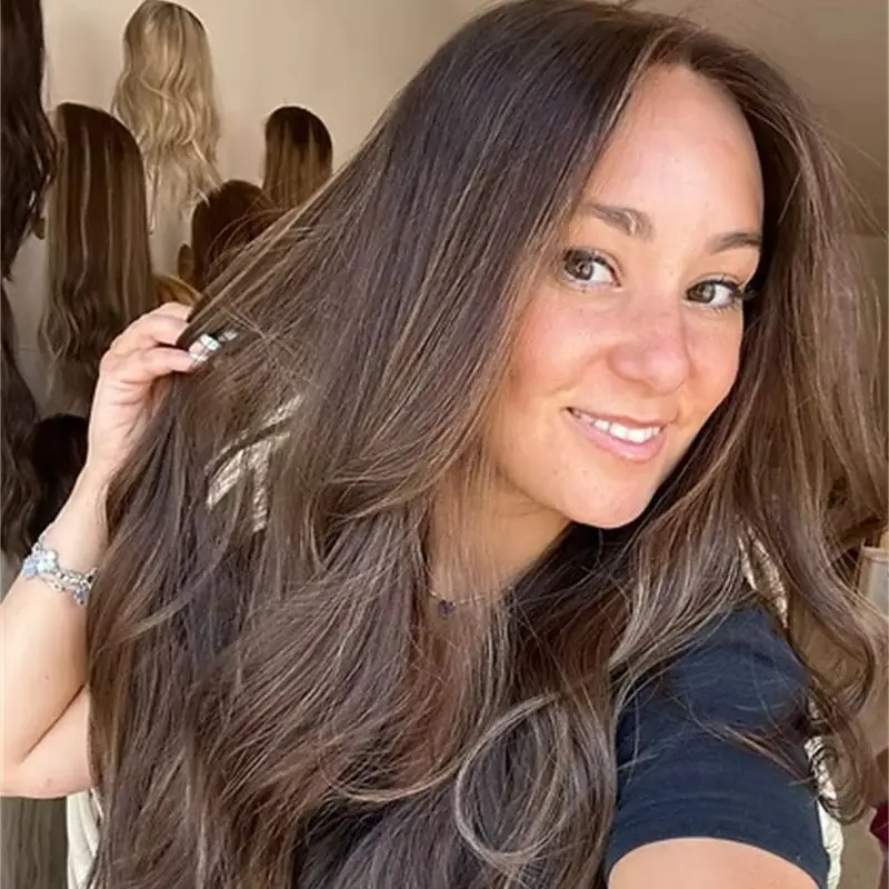 أومبير براون شقراء الاصطناعية HD الدانتيل شعر مستعار أمامي واقعية شعري شعر مستعار طويل موجة طبيعية قبعة صغيرة كبيرة الحجم للنساء الطرف #5