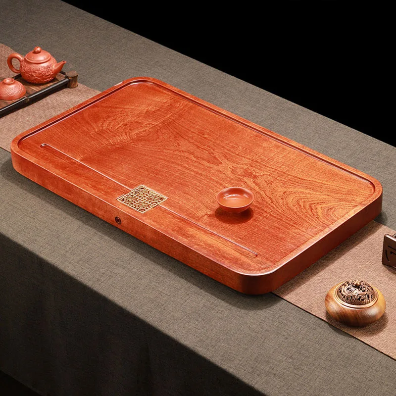 Wooden Rectangle Tea Tray Drainage Vintage Table Office Ceremony Coffeeware Tea Tray Chinese Desk Bandeja Madera Home Products