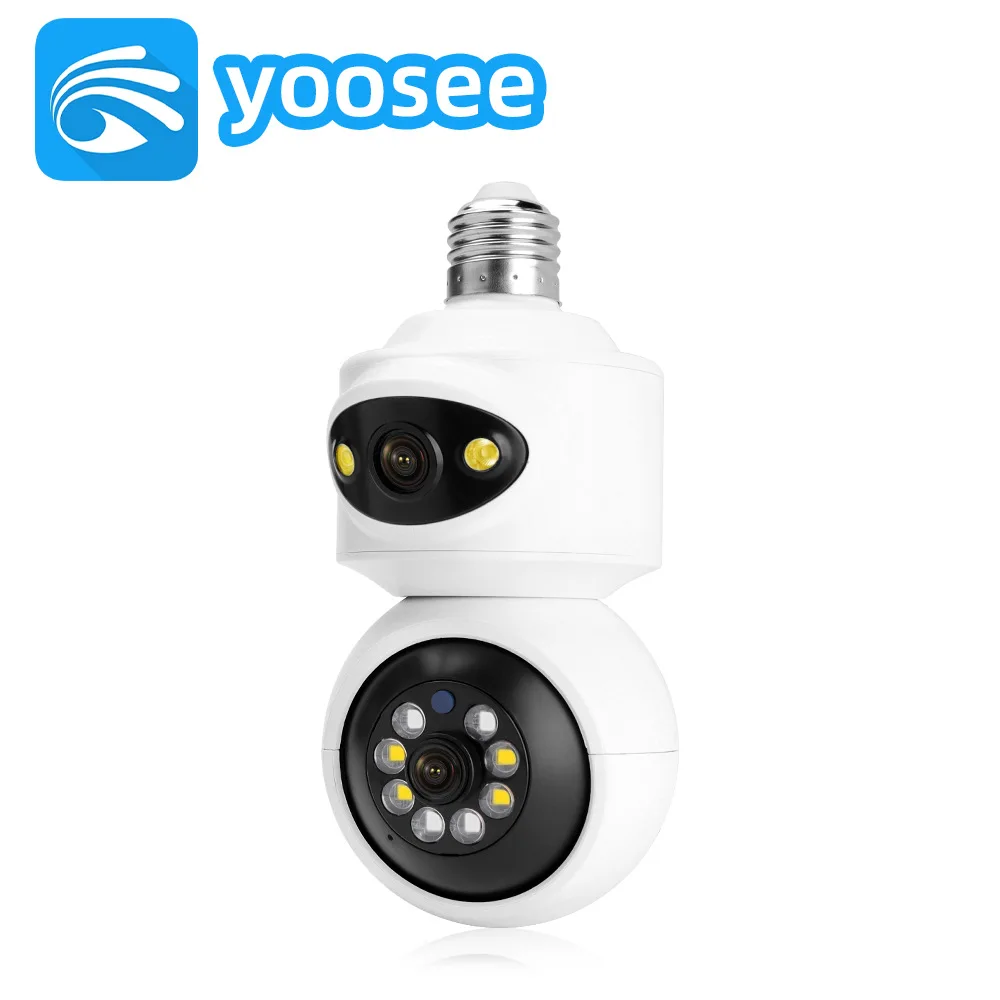 

4MP Yoosee APP Dual Lens E27 Wireless PTZ Alarm IP Dome Camera Full Color AI Humanoid Detection Home Security CCTV Baby Monitor