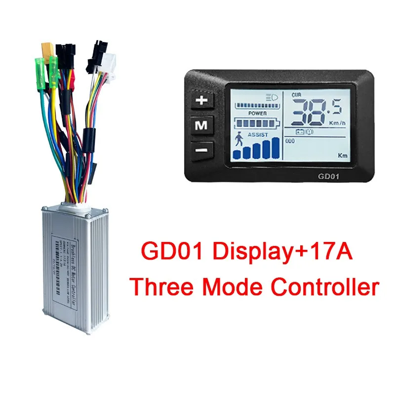 

Ebike GD01 LCD Display Computer Battery Speed Display 17A Three Mode Controller SM Connector Electric bicycle Scooter refit