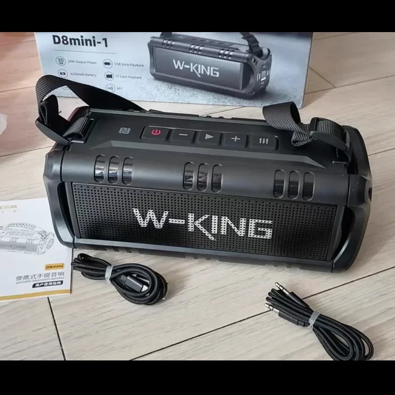 

W-KING D8mini Wireless Bluetooth Speaker Outdoor Camping Car Boombox Portable 30W Super Loud Power Subwoofer HI-FI Surging Bass