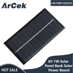 6V 1W pannello solare banca modulo scheda di energia solare portatile fai da te ad alta conversione per caricabatterie giocattolo cellulare batteria leggera