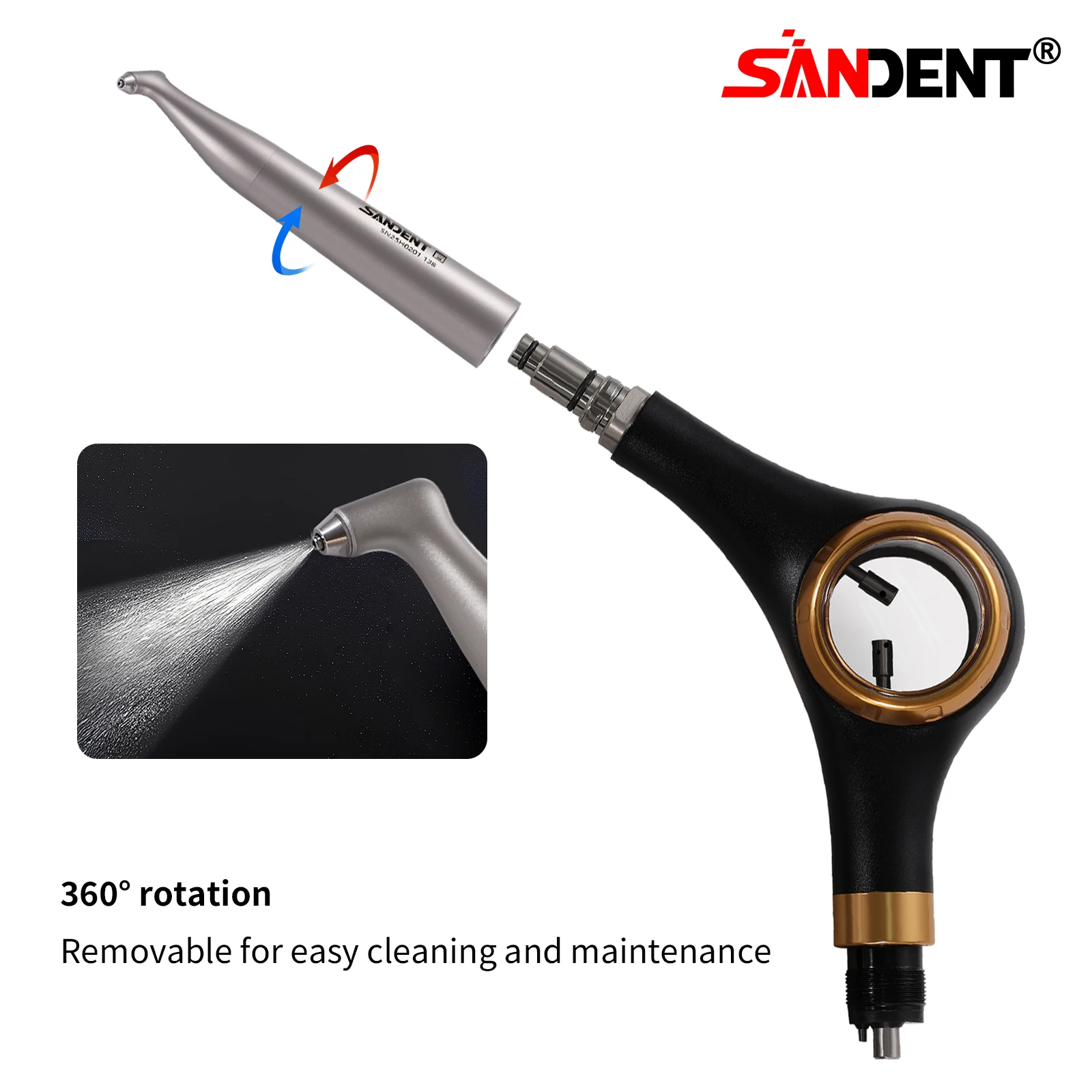 Dental Air Flow Polisher Handpiece Supragingival Fit EMS Teeth Whitening for Oral Hygiene Cleaning Dentistry Tools