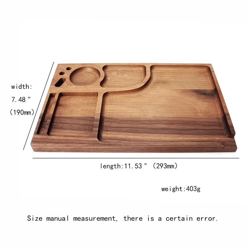 JIBILL Natural Walnut Tray, Tobacco sobering tray,handmade walnut wood Tobacco pipe solid wood tray,cigar Smoking tool accessory