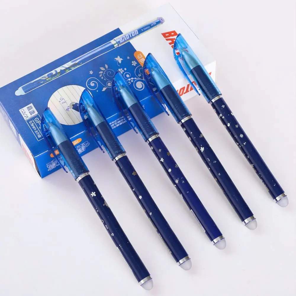 Refillable Erasable Gel Pen Chinese Pattern Design 05mm Tip For Huamucaoshu School Office Writing Stationery Supplies
