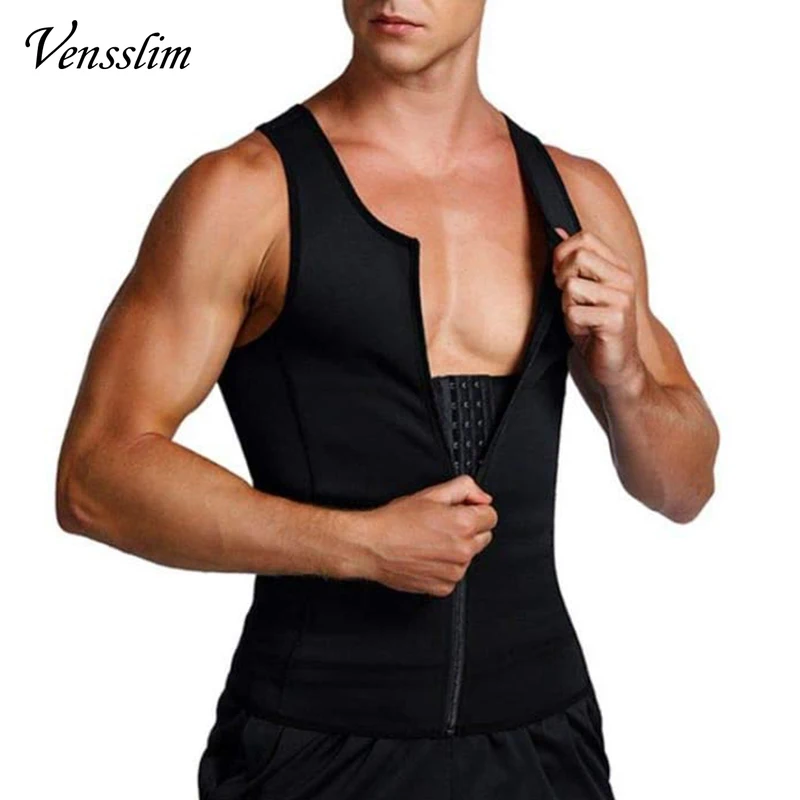 

Vensslim Zipper Body Shaper Weight Loss Vest Men Slimming Belly Trimmer Fat Burner Fat Burner Vest Waist Trainer Fitness Tops