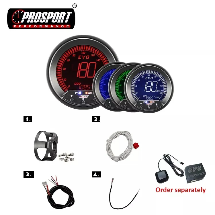 Picture 5: Universal Digital Speedometer and Odometer for Automobiles, GPS-compatible Odometer, MPH/KM/H Switchable, 12V, 85mm