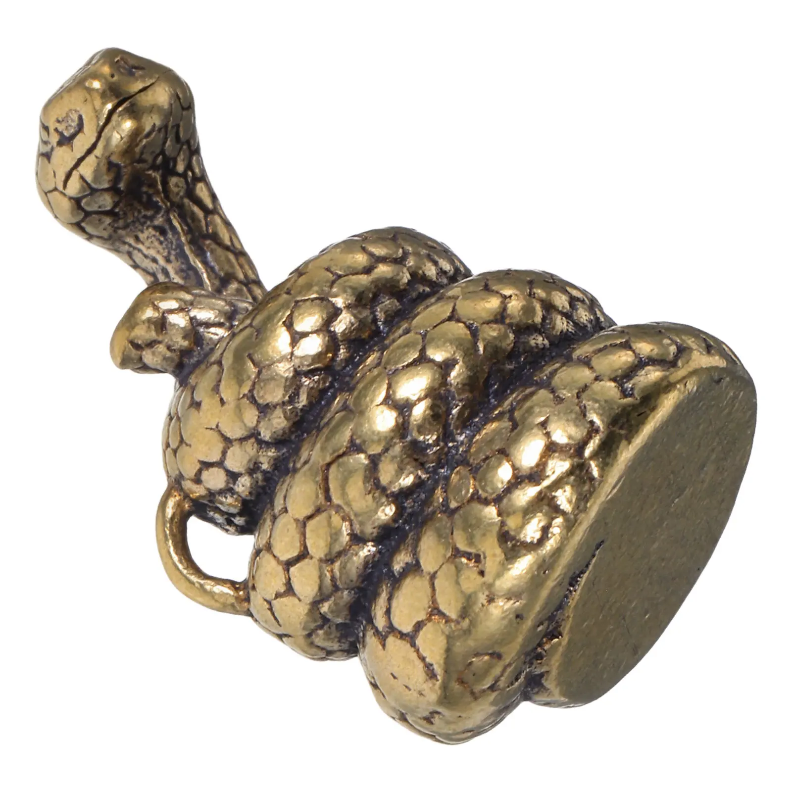 Lifelike Brass Snake Zodiac Decoration Hand Finished Miniature Incense Stick Holder Vintage Style Office Home Sculpture Lucky