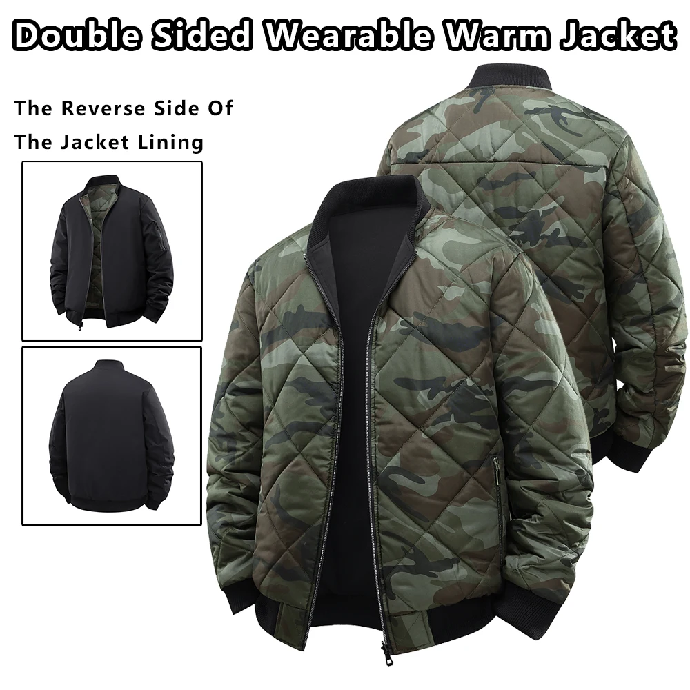 

Autumn And Winter Army Tactical Military Double Sided Wearable Baseball Jersey Fashion Trend Men's Thickened Jacket Casual Coat