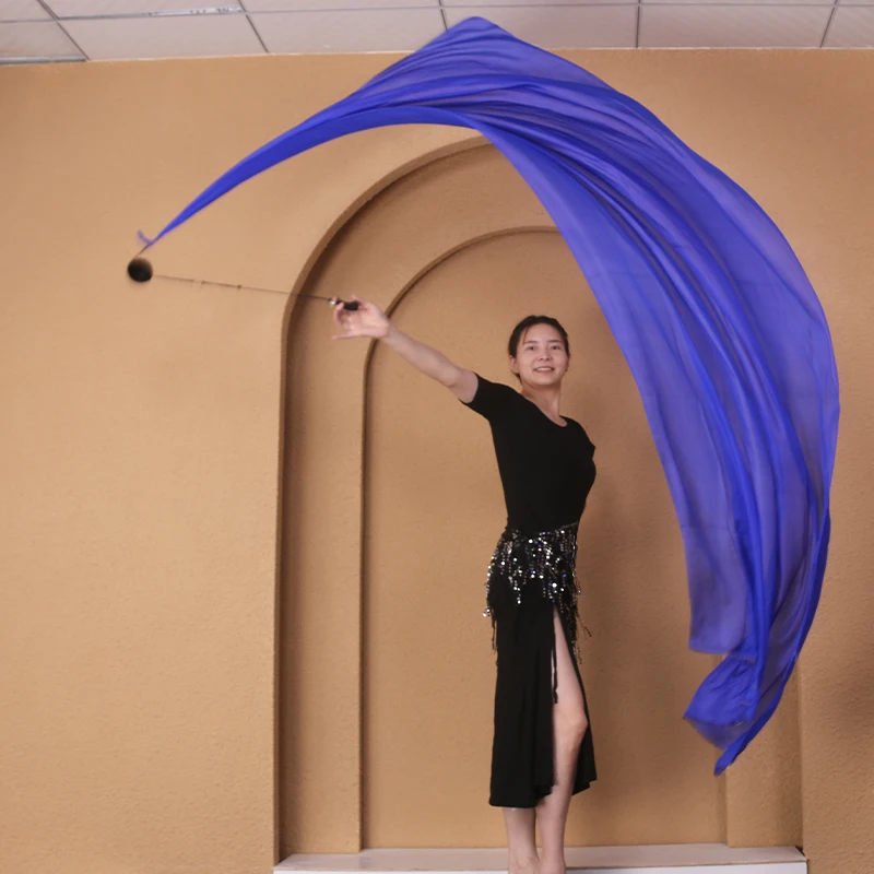 Véu de seda feminino Bola, véu de dança do ventre, flâmula, adereços de palco, cor pura, acessórios para mulheres