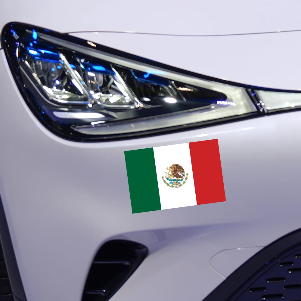 3Pcs Mexico Flag Car Stickers Waterproof Styling Auto Window Motorcycle Phone Laptop Personalized Decals Decoration Accessories